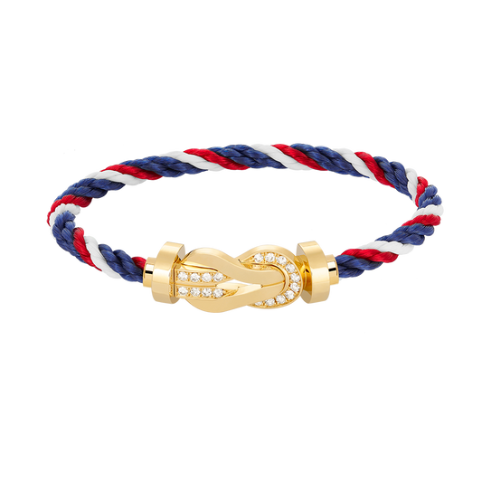 [LumiVibe]CHANCE LARGE 8 FIGURE BUCKLE HALF DIAMOND BRACELET GOLD