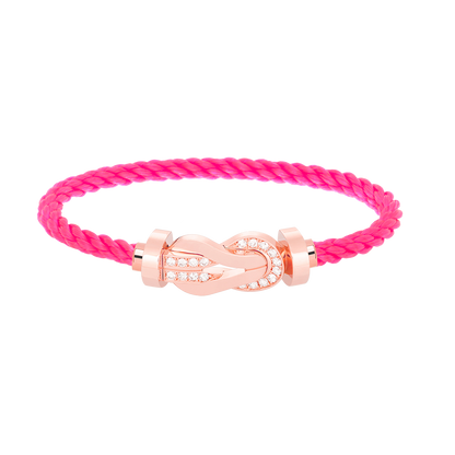 [LumiVibe]CHANCE LARGE 8 FIGURE BUCKLE HALF DIAMOND BRACELET ROSE GOLD
