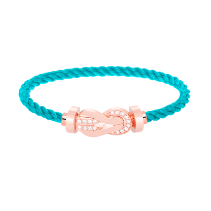 [LumiVibe]CHANCE LARGE 8 FIGURE BUCKLE HALF DIAMOND BRACELET ROSE GOLD