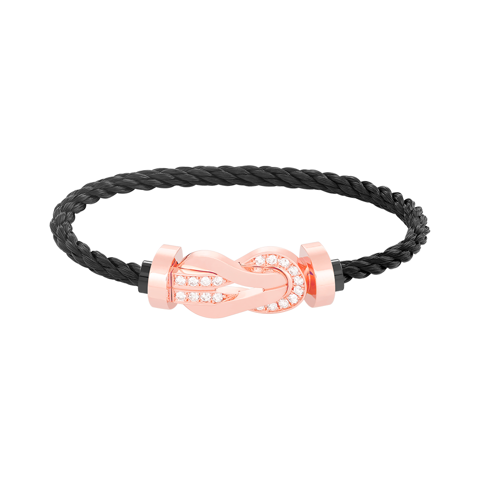 [LumiVibe]CHANCE LARGE 8 FIGURE BUCKLE HALF DIAMOND BRACELET ROSE GOLD