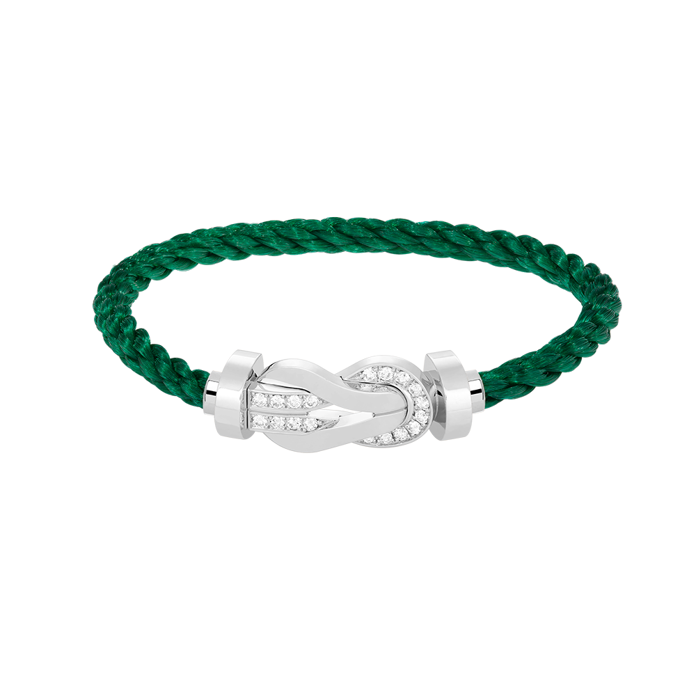 [LumiVibe]CHANCE LARGE 8 FIGURE BUCKLE HALF DIAMOND BRACELET SILVER