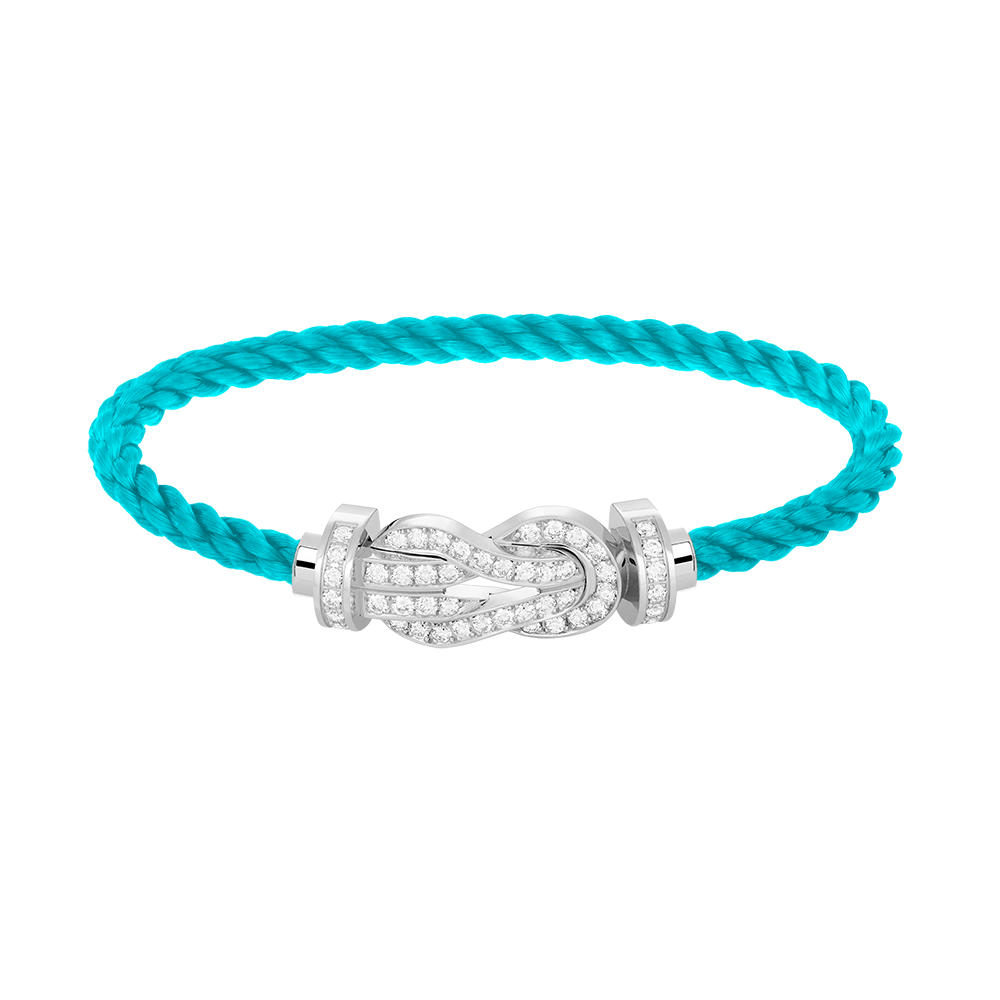 [LumiVibe]CHANCE LARGE 8 FIGURE BUCKLE FULL DIAMOND BRACELET SILVER