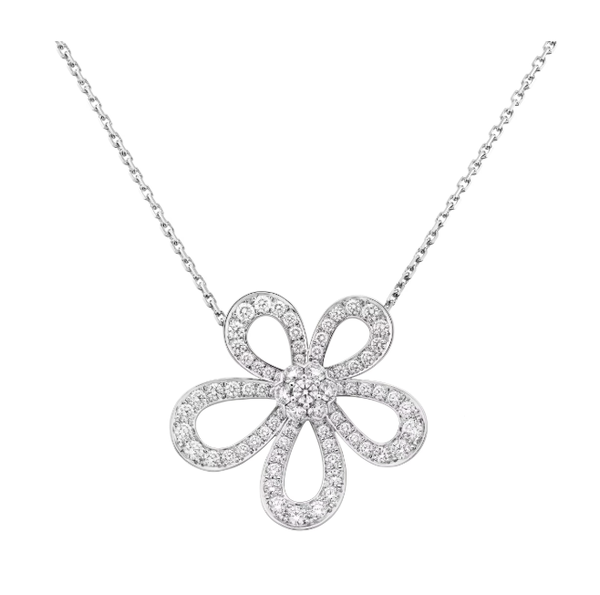 [LumiVibe]FLOWERLACE NECKLACE FULL DIAMONDS