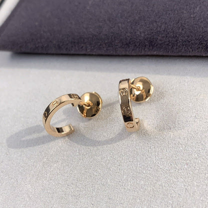 [LumiVibe]LOVE EARRINGS 2.65MM PINK GOLD