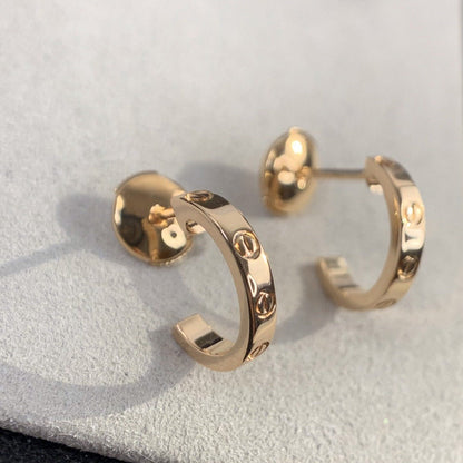[LumiVibe]LOVE EARRINGS 2.65MM PINK GOLD