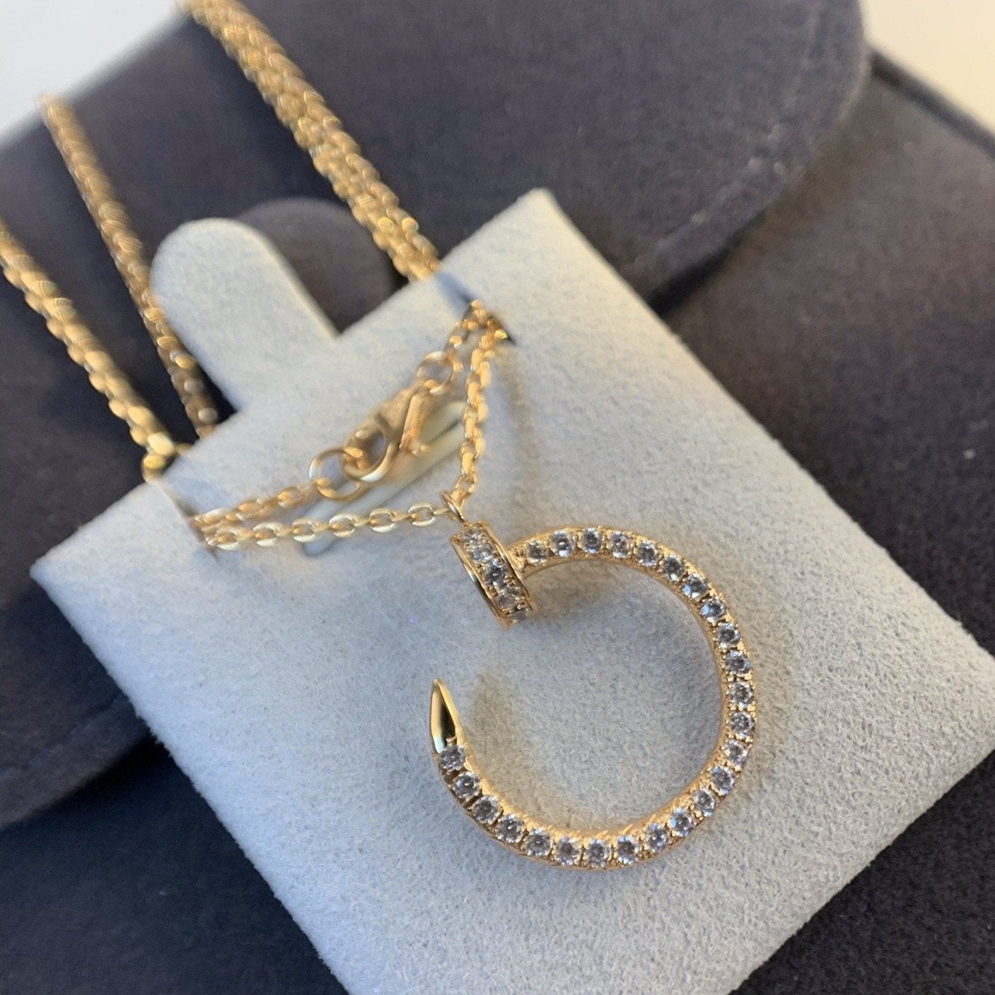 [LumiVibe]JUSTE NECKLACE PINK GOLD DIAMONDS
