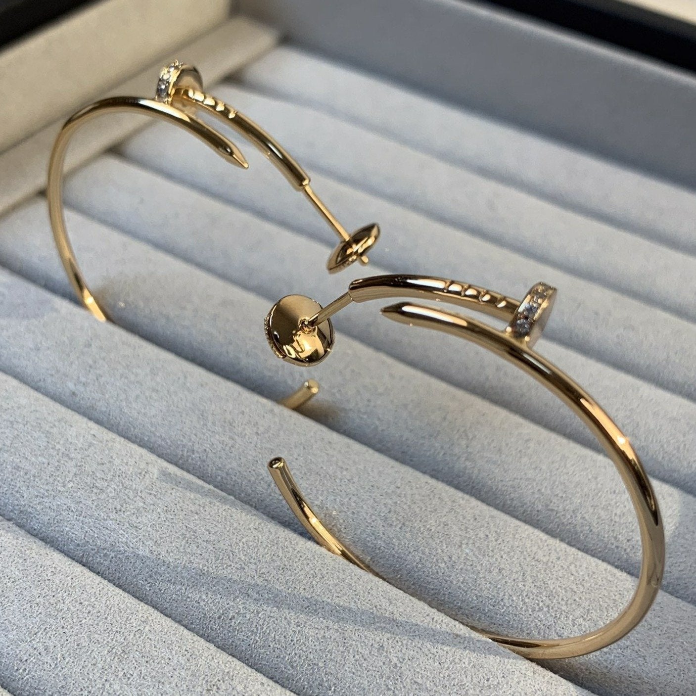 [LumiVibe]JUSTE EARRINGS GOLD DIAMONDS 1.8MM