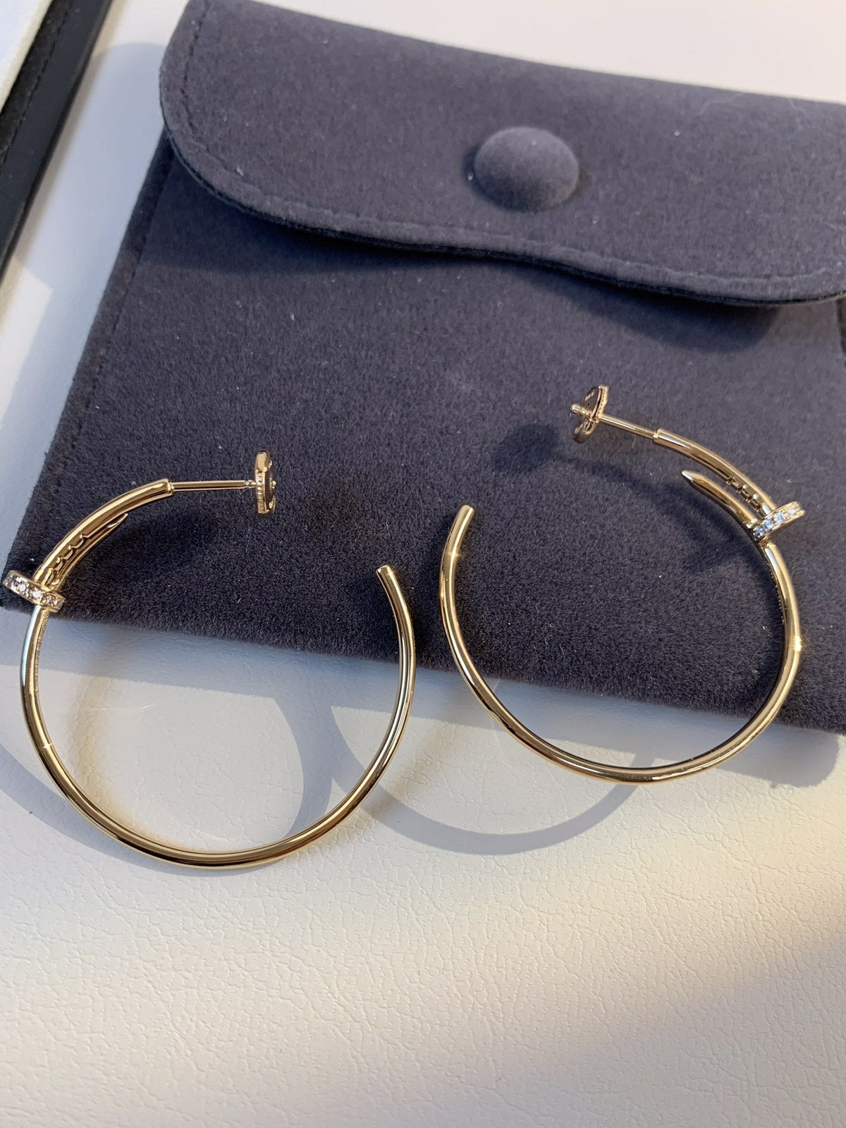 [LumiVibe]JUSTE EARRINGS GOLD DIAMONDS 1.8MM