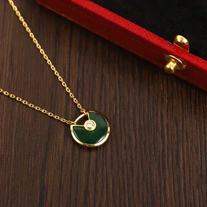 [LumiVibe]AMULETTE GOLD MALACHITE NECKLACE