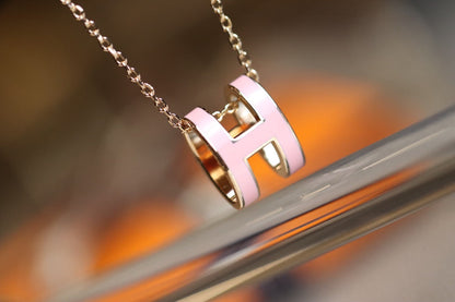 [LumiVibe]POP H PEDANT PINK GOLD