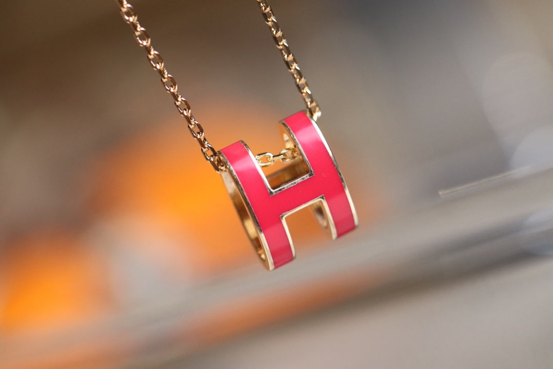 [LumiVibe]POP H PEDANT PINK GOLD