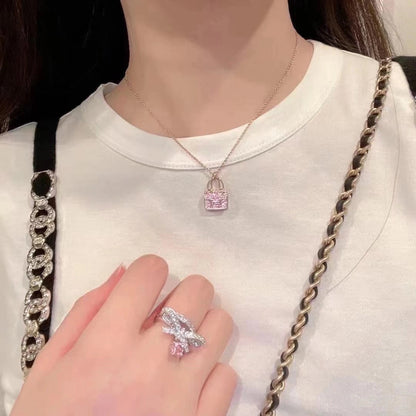 [LumiVibe]CONSTANCE PEDANT PURPLE DIAMOND NECKLACE