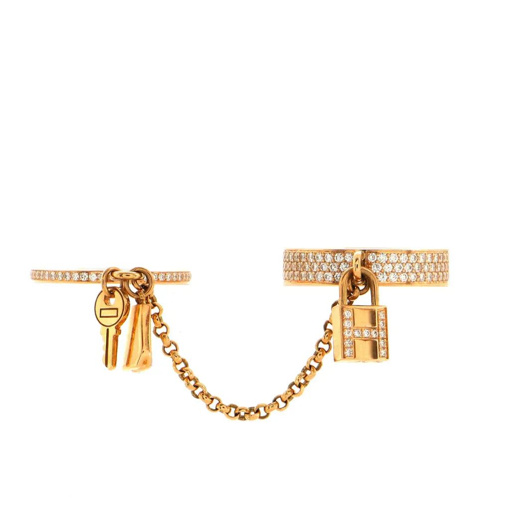 [LumiVibe]HM KELLY CLOCHETTE DOUBLE RING IN  WITH DIAMONDS