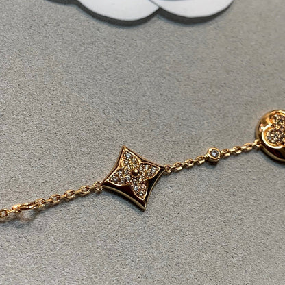 [LumiVibe]STAR AND SUN 4 MOTIFS GOLD DIAMONDS BRACELET