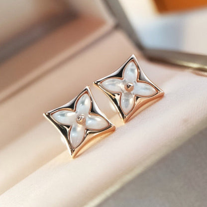 [LumiVibe]STAR MOP PINK GOLD EARRINGS