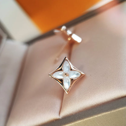 [LumiVibe]STAR MOP PINK GOLD EARRINGS