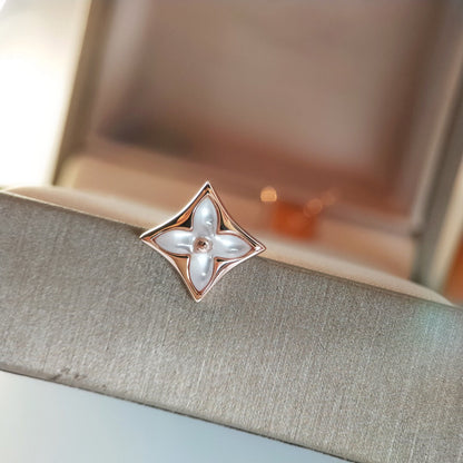 [LumiVibe]STAR MOP PINK GOLD EARRINGS