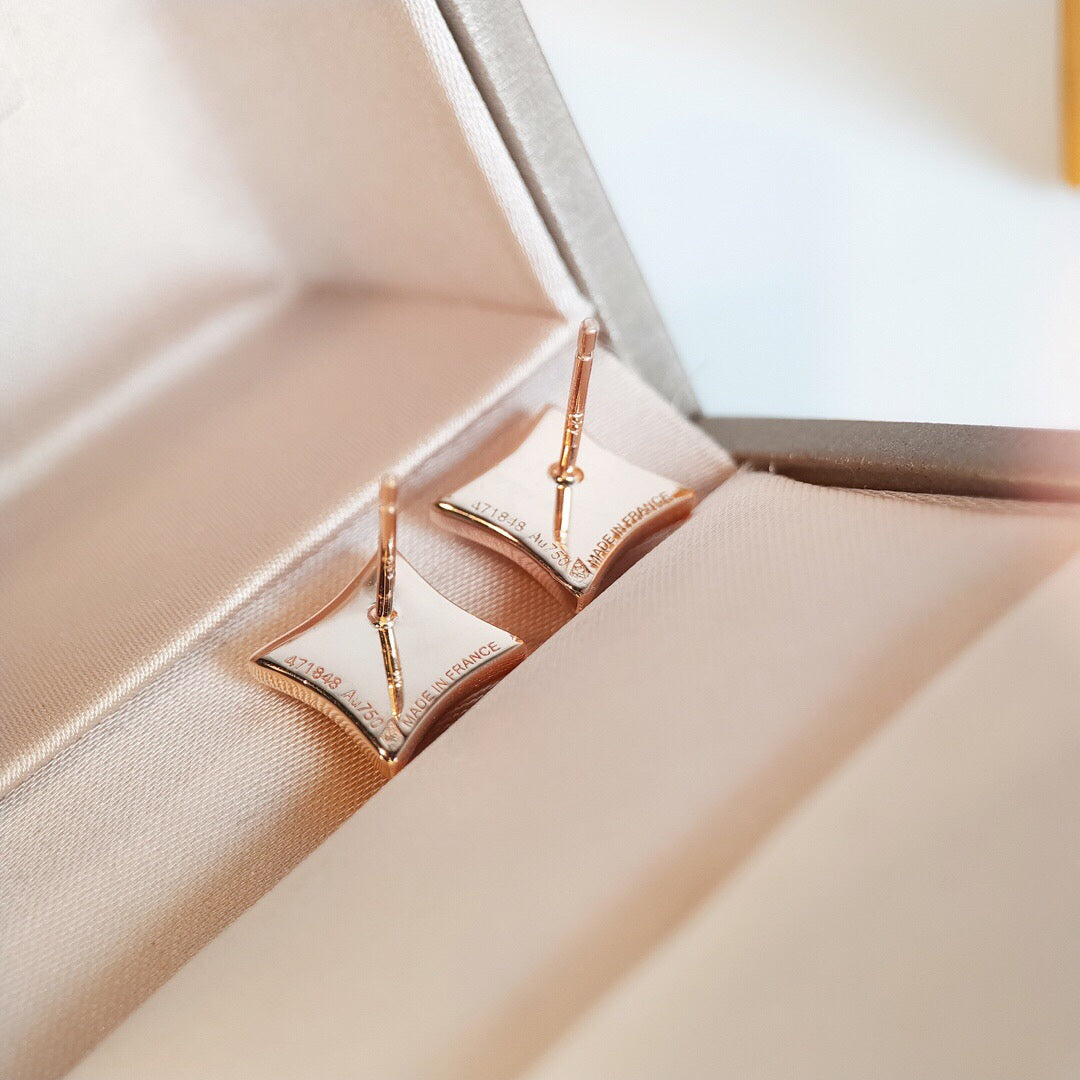 [LumiVibe]STAR MOP PINK GOLD EARRINGS