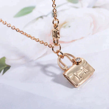 [LumiVibe]AMULETTE PEDANT ROSE GOLD NECKLACE