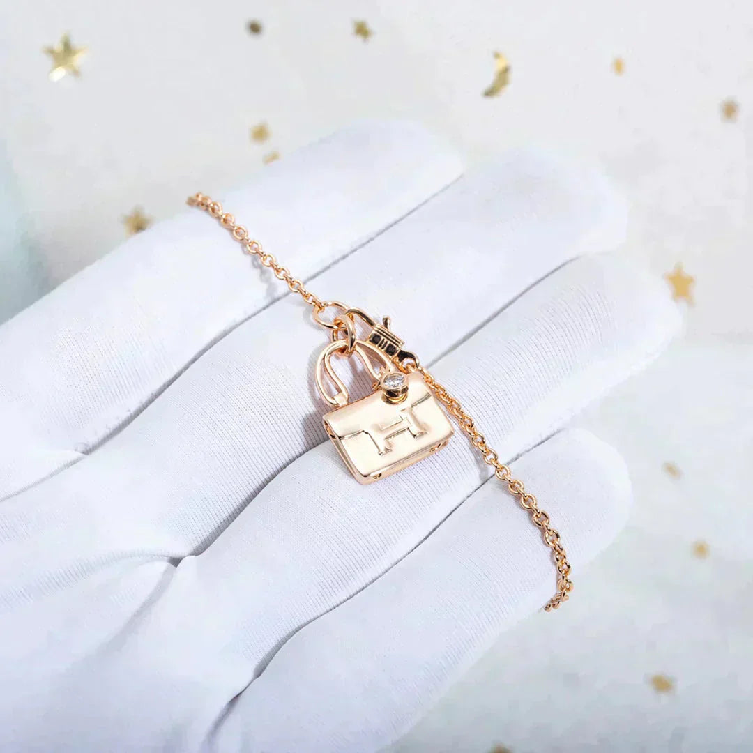[LumiVibe]AMULETTE PEDANT ROSE GOLD NECKLACE