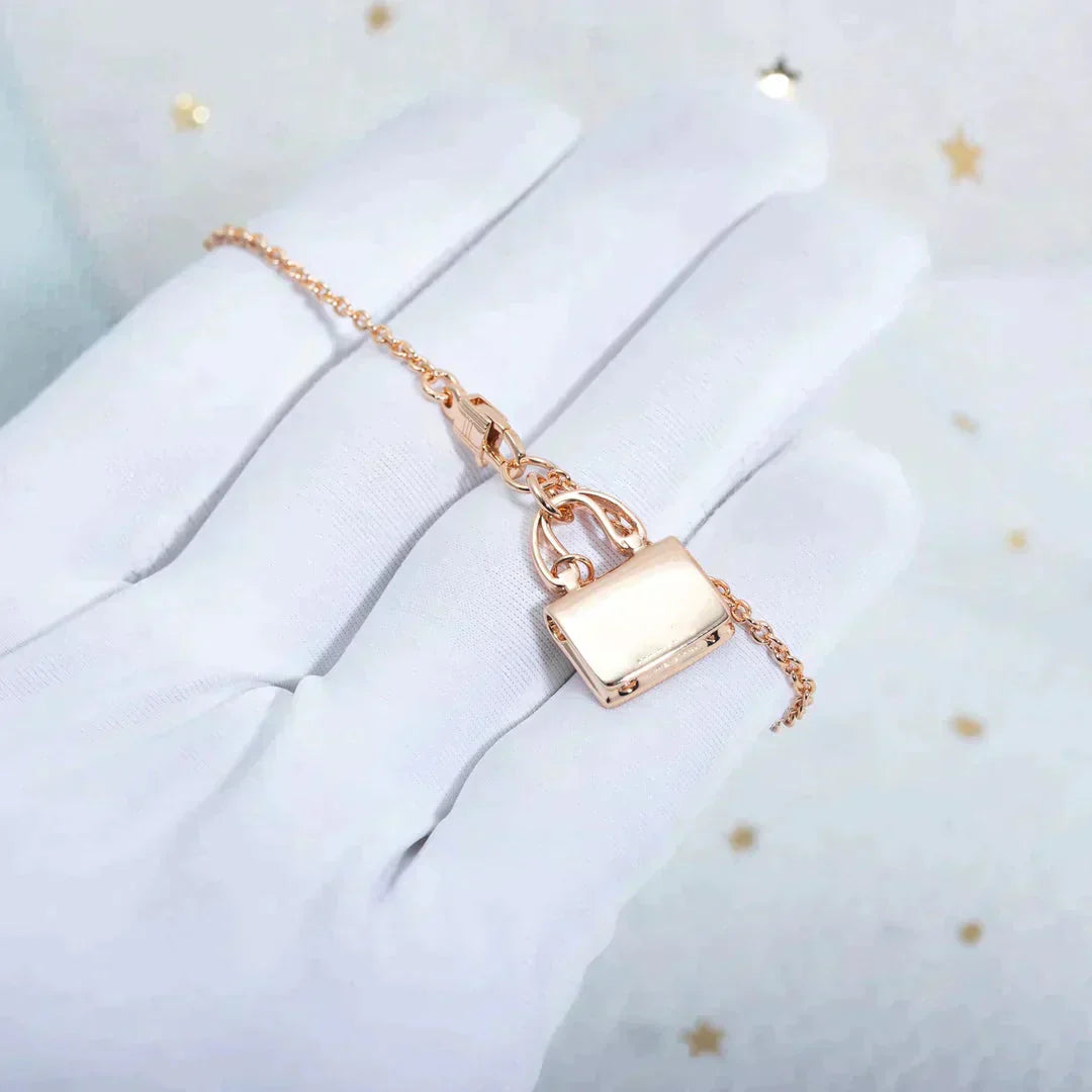 [LumiVibe]AMULETTE PEDANT ROSE GOLD NECKLACE