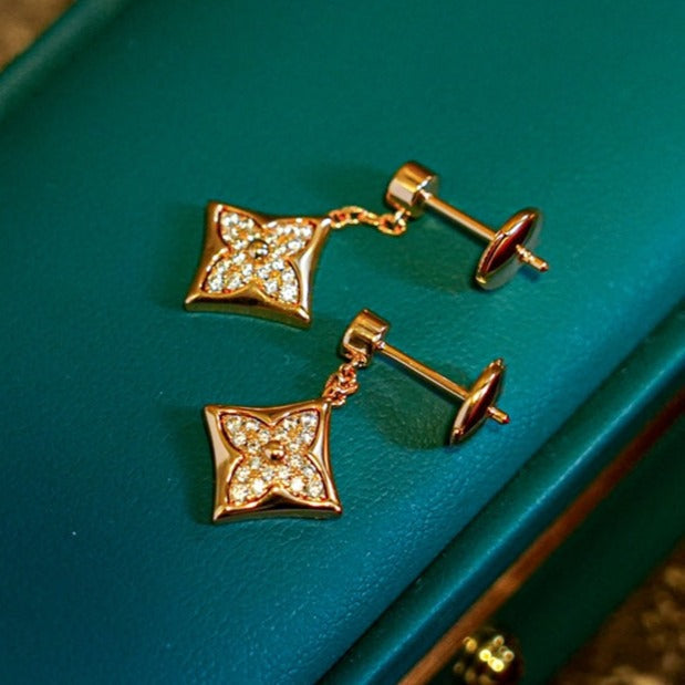 [LumiVibe]STAR DIAMONDS EARRINGS GOLD