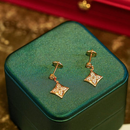 [LumiVibe]STAR DIAMONDS EARRINGS GOLD