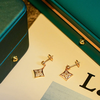 [LumiVibe]STAR DIAMONDS EARRINGS GOLD