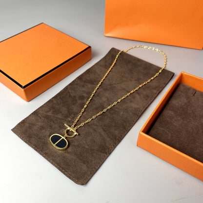 [LumiVibe]CHAINE VERSO BLACK CERAMIC NECKLACE