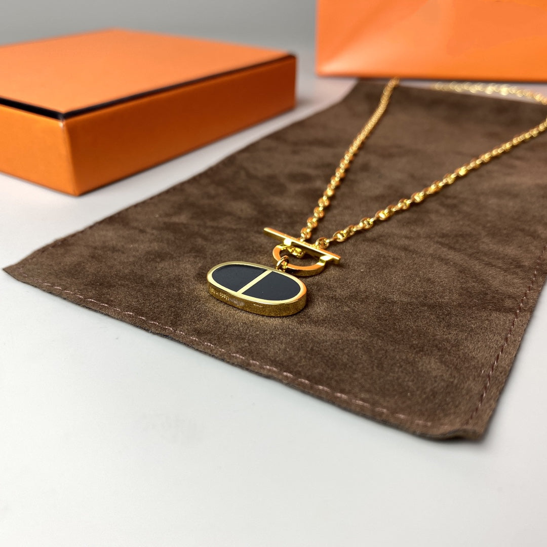 [LumiVibe]CHAINE VERSO BLACK CERAMIC NECKLACE