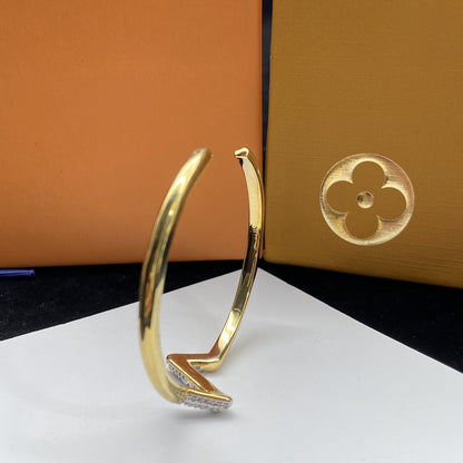 [LumiVibe]VOLTE UPSITE DOWN DIAMOND GOLD OPEN BRACELET