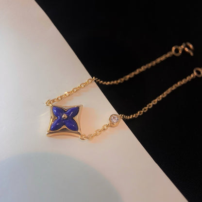 [LumiVibe]COLOR STAR PINK GOLD DIAMOND BRACELET