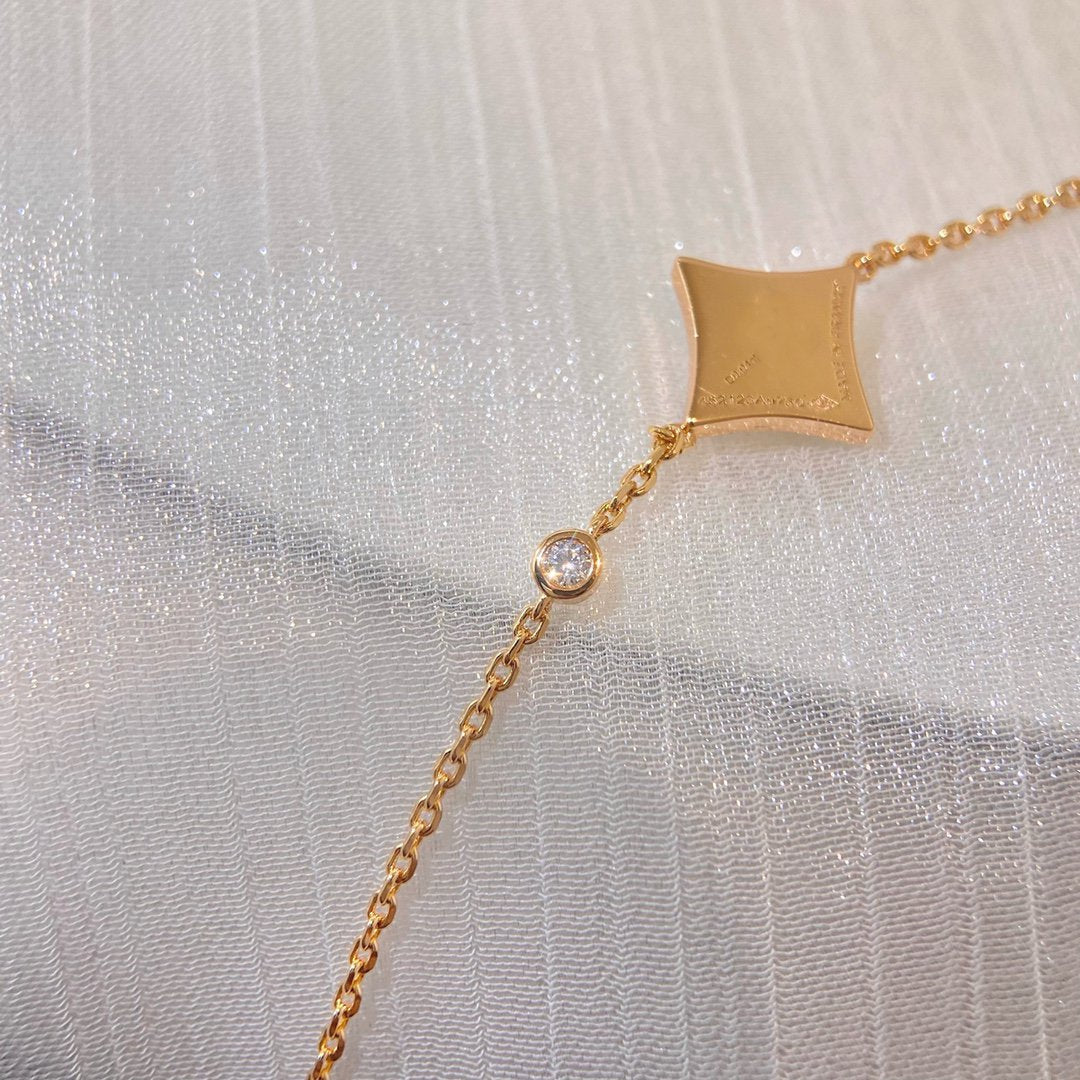 [LumiVibe]COLOR STAR PINK GOLD DIAMOND BRACELET
