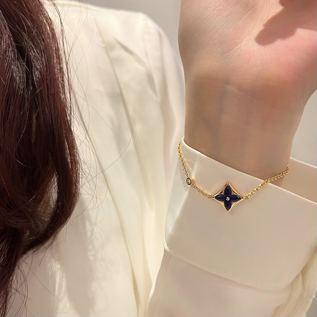 [LumiVibe]COLOR STAR PINK GOLD DIAMOND BRACELET