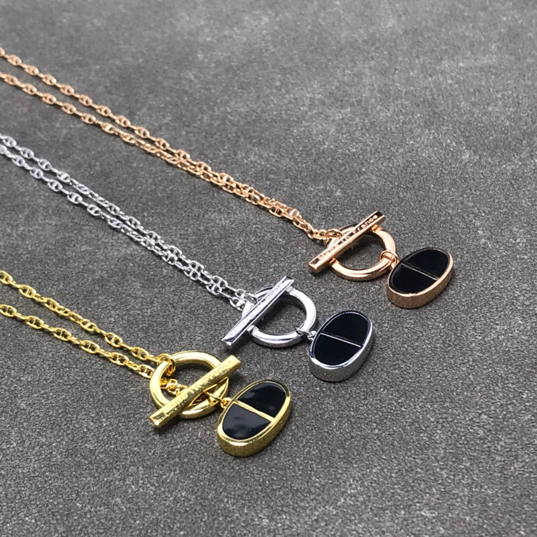 [LumiVibe]CHAINE VERSO BLACK CERAMIC  NECKLACE
