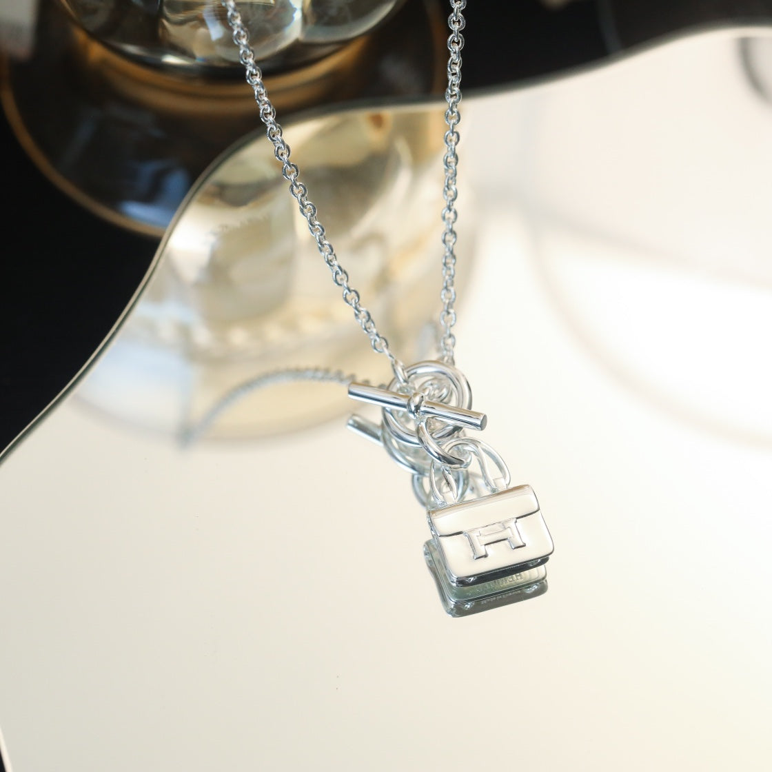[LumiVibe]POP H PEDANT SILVER NECKLACE