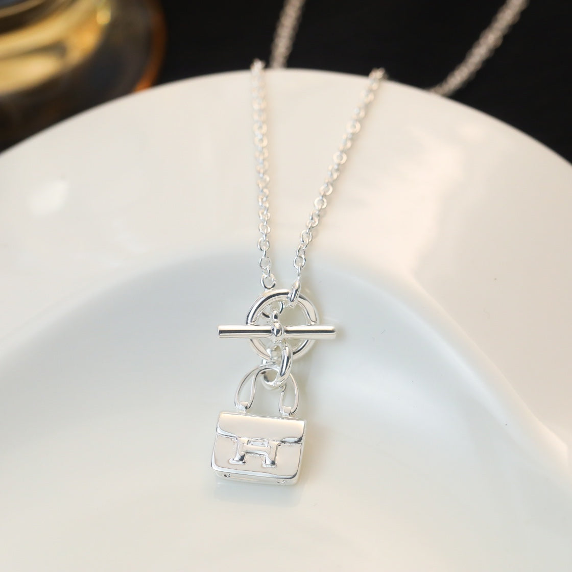 [LumiVibe]POP H PEDANT SILVER NECKLACE