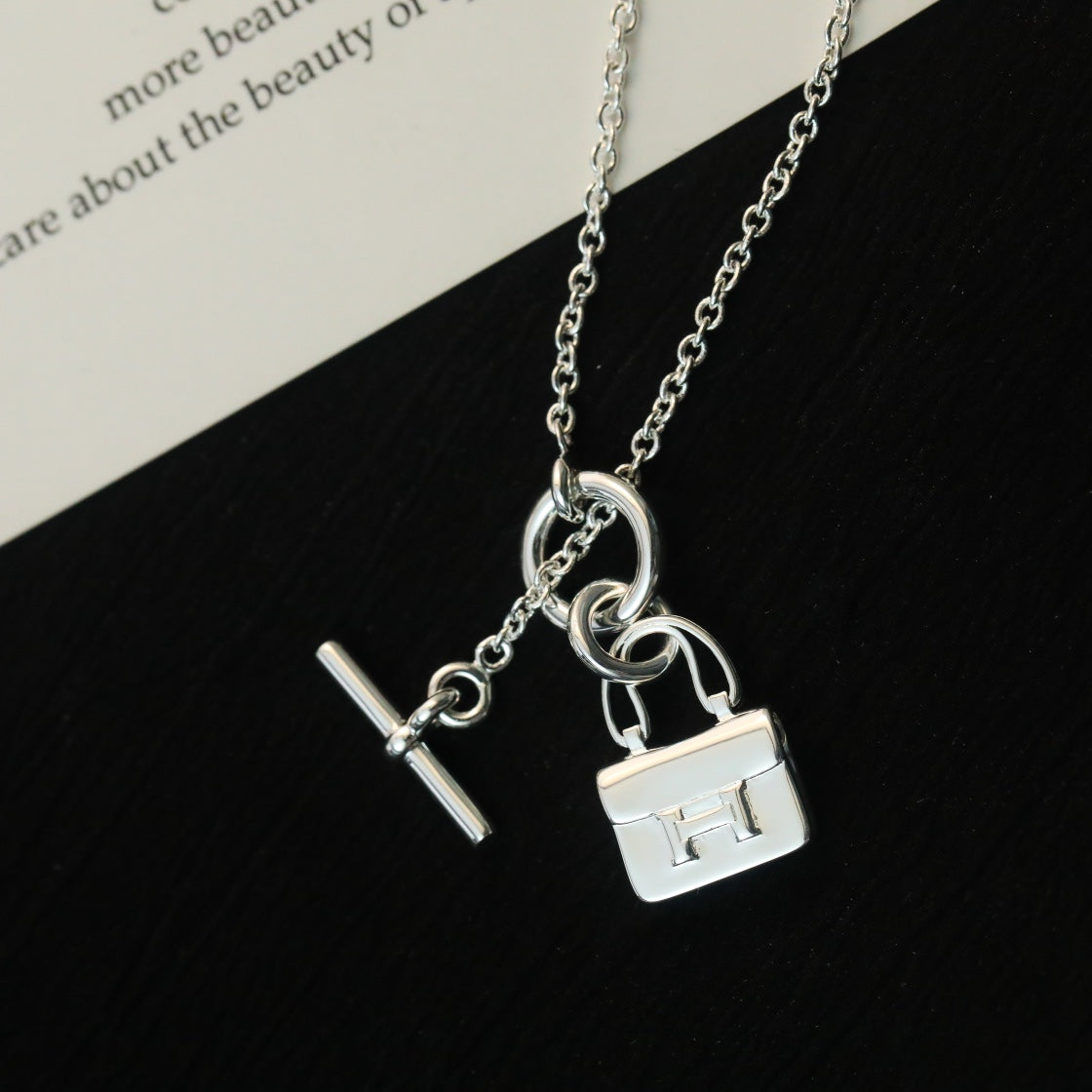 [LumiVibe]POP H PEDANT SILVER NECKLACE