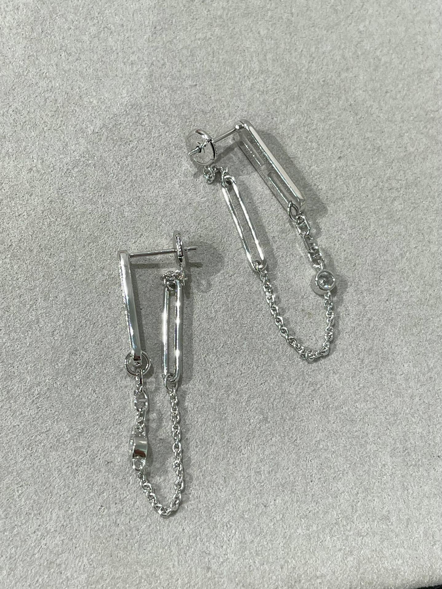 [LumiVibe]CHAINE CHAOS DIAMOND DROP EARRINGS