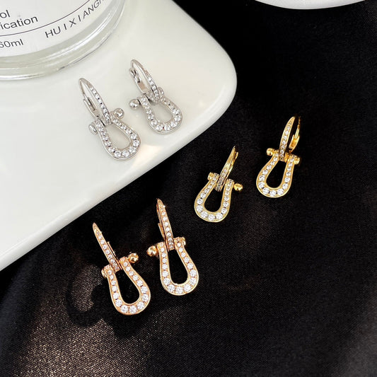 [LumiVibe]FORCE 10 FULL DIAMOND DROP EARRINGS MEDIUM MODEL