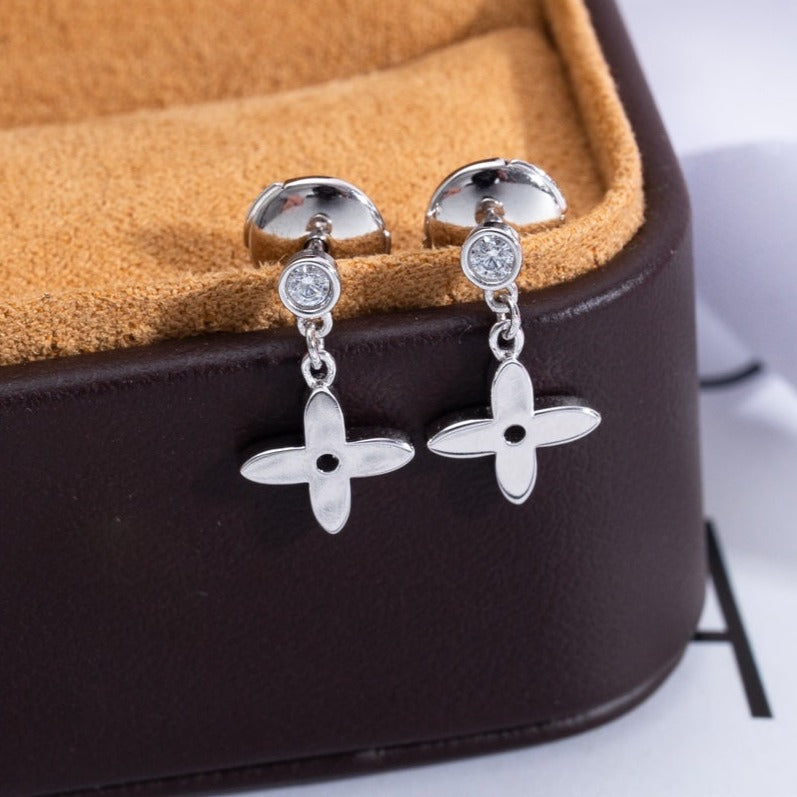 [LumiVibe]VIDYLLE SILVER DIAMOND MINI DROP EARRINGS