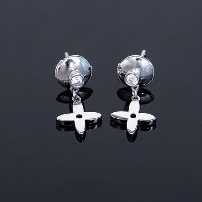 [LumiVibe]VIDYLLE SILVER DIAMOND MINI DROP EARRINGS