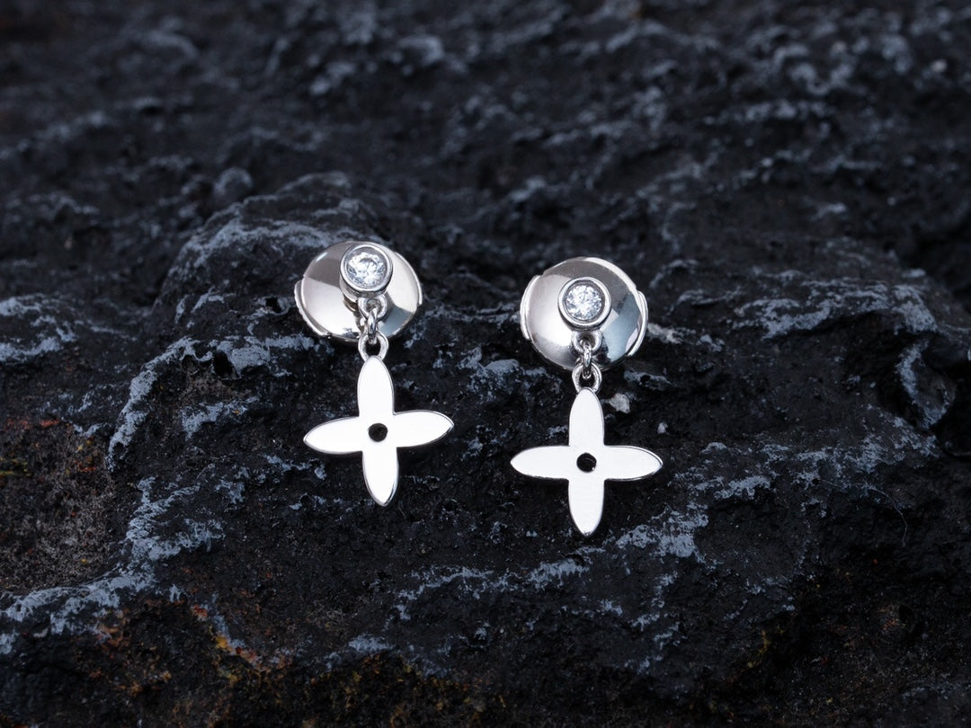 [LumiVibe]VIDYLLE SILVER DIAMOND MINI DROP EARRINGS