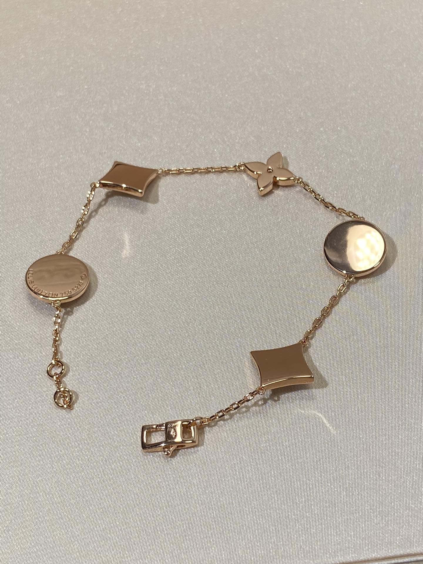 [LumiVibe]STAR AND SUN 5 MOTIF MOP PINK GOLD BRACELET