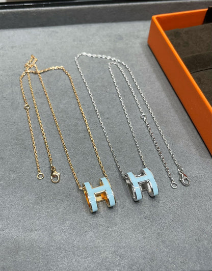 [LumiVibe]POP H SKY BLUE NECKLACE