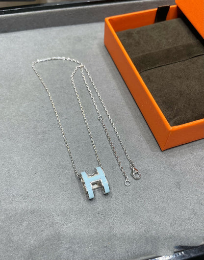 [LumiVibe]POP H SKY BLUE NECKLACE