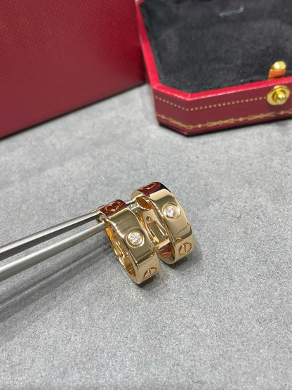 [LumiVibe]LOVE 5.5MM 1 DIAMOND EARRINGS