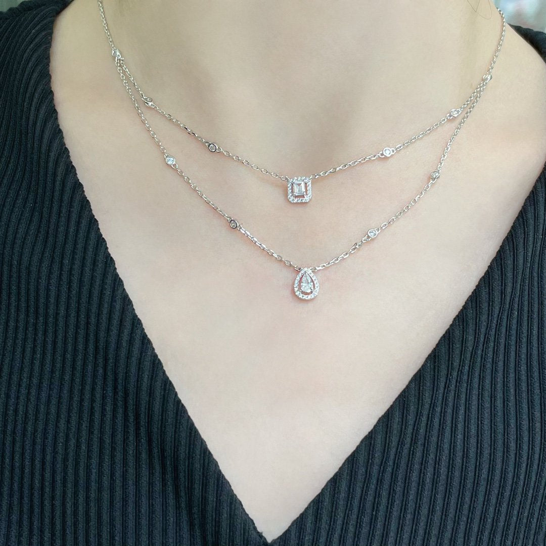 [LumiVibe]MY TWIN 2 ROW DIAMOND NECKLACE