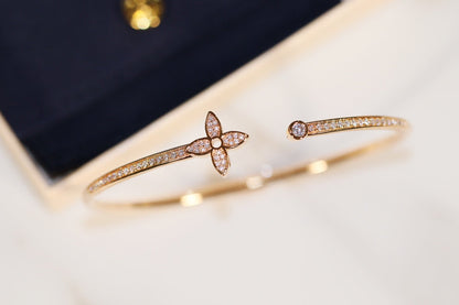 [LumiVibe]IDYLLE GOLD OPEN BRACELET DIAMOND PAVED