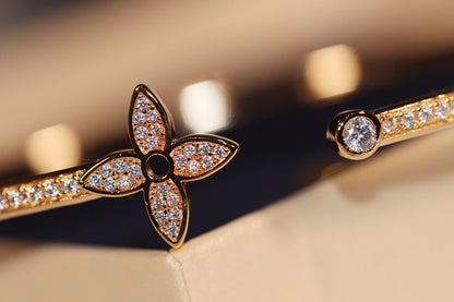 [LumiVibe]IDYLLE GOLD OPEN BRACELET DIAMOND PAVED